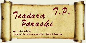 Teodora Paroški vizit kartica